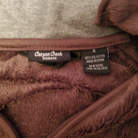Brown Fleece Quarter Zip by Canyon Creek, Women's Small - Picture 3 of 3